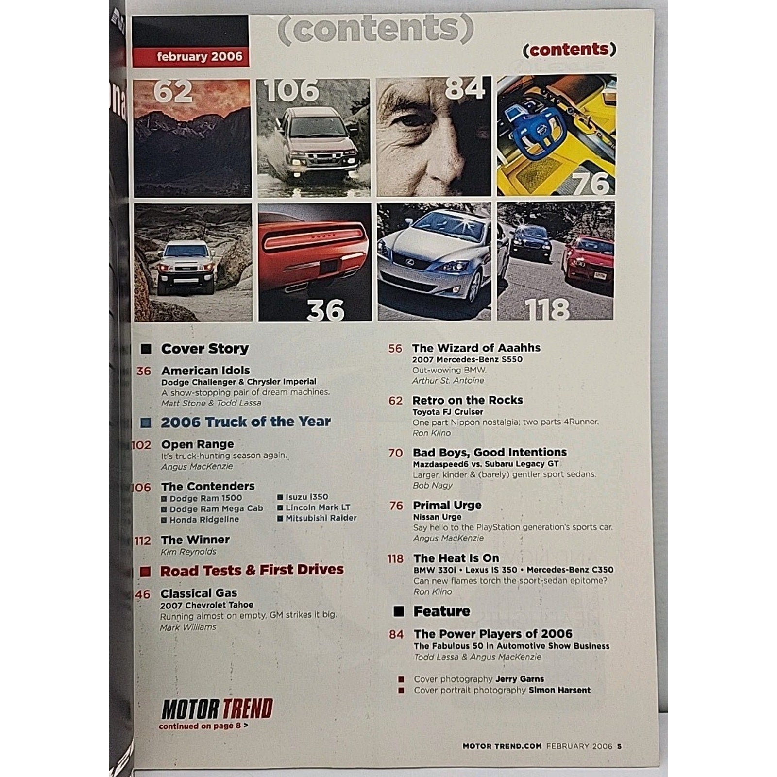 Motor Trend Magazine February 2006
