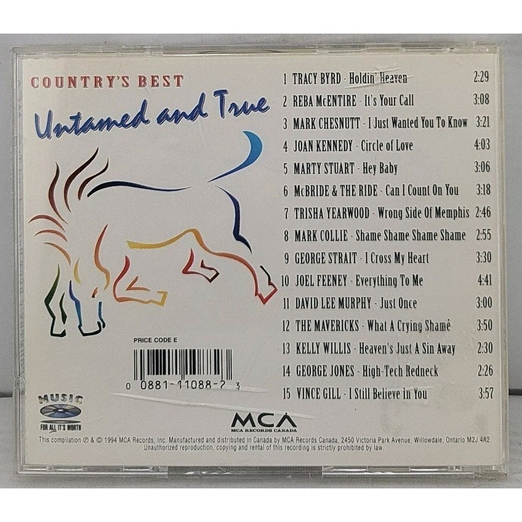 Country's Best Untamed and True CD 1994 MCA Country Hits Compilation