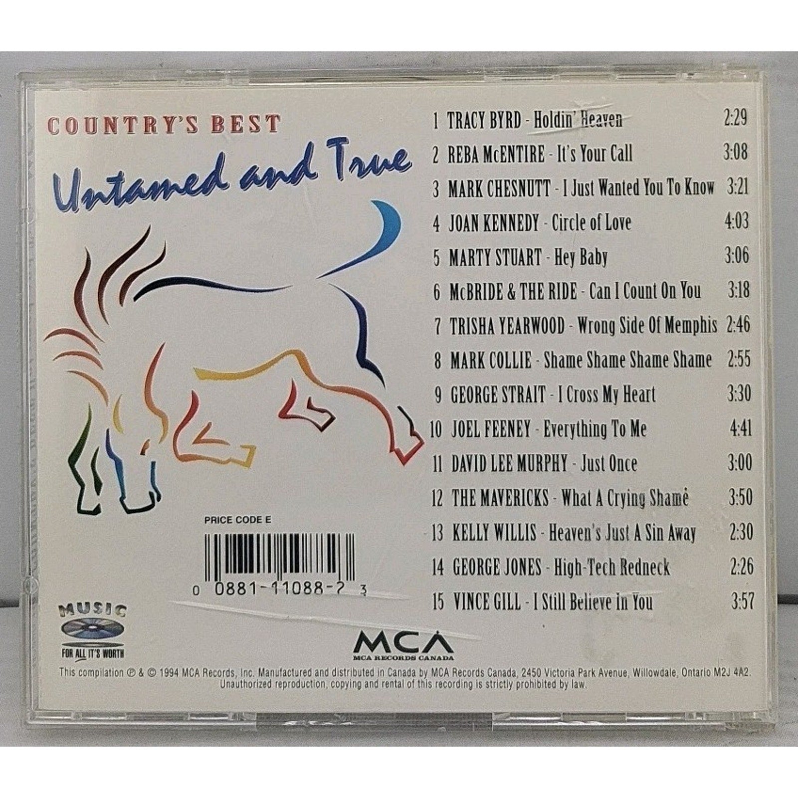 Country's Best Untamed and True CD 1994 MCA Country Hits Compilation