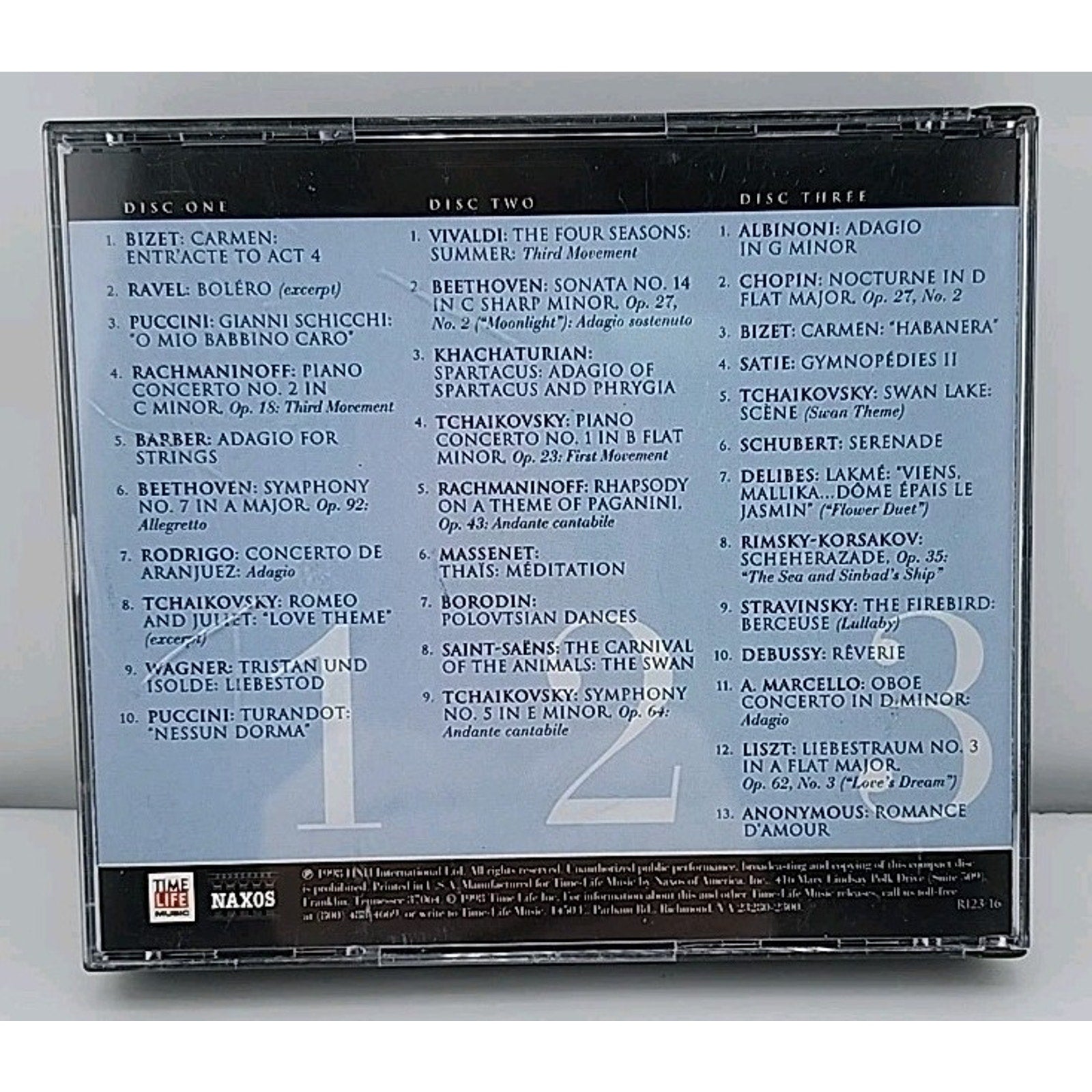 Classical Passion 3-CD Set Time-Life R123-16 Naxos 32 Tracks