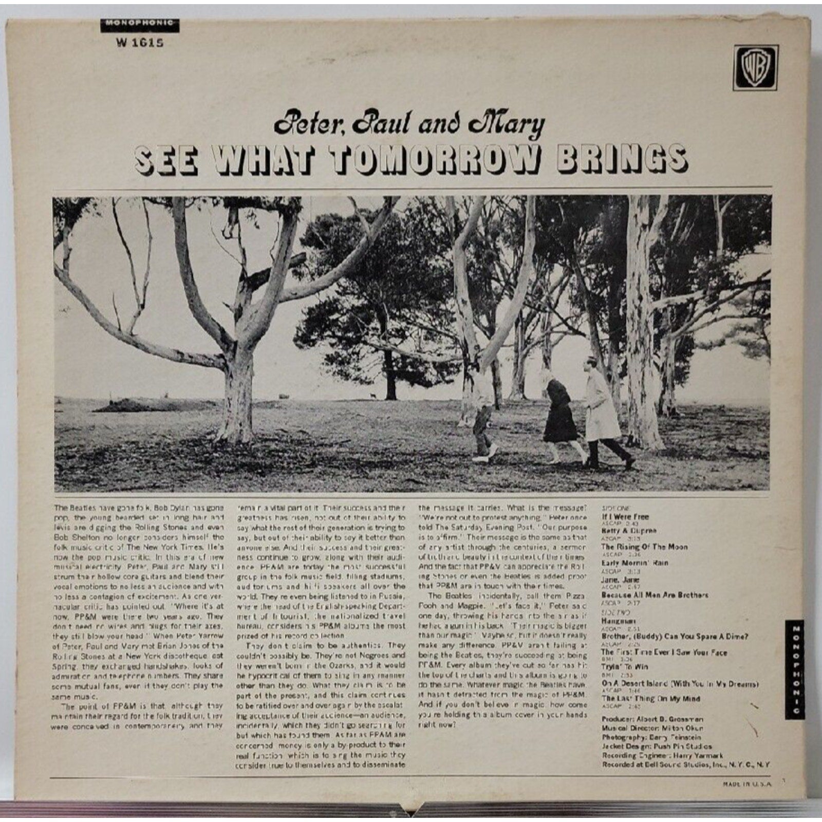 Peter Paul and Mary See What Tomorrow Brings (Record)