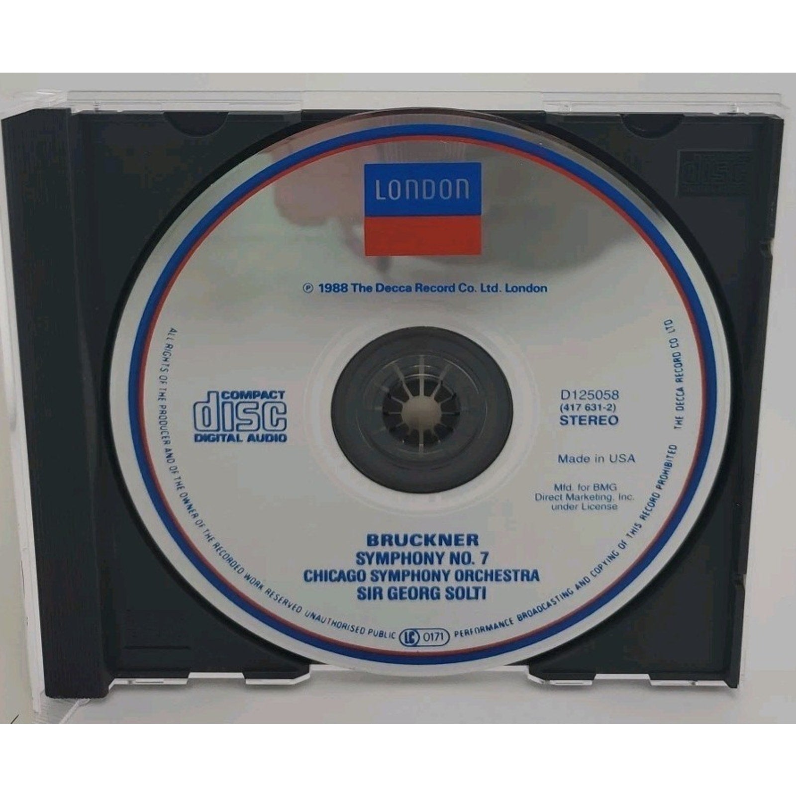 Bruckner Symphony no 7 / Solti, Chicago Symphony Orchestra CD