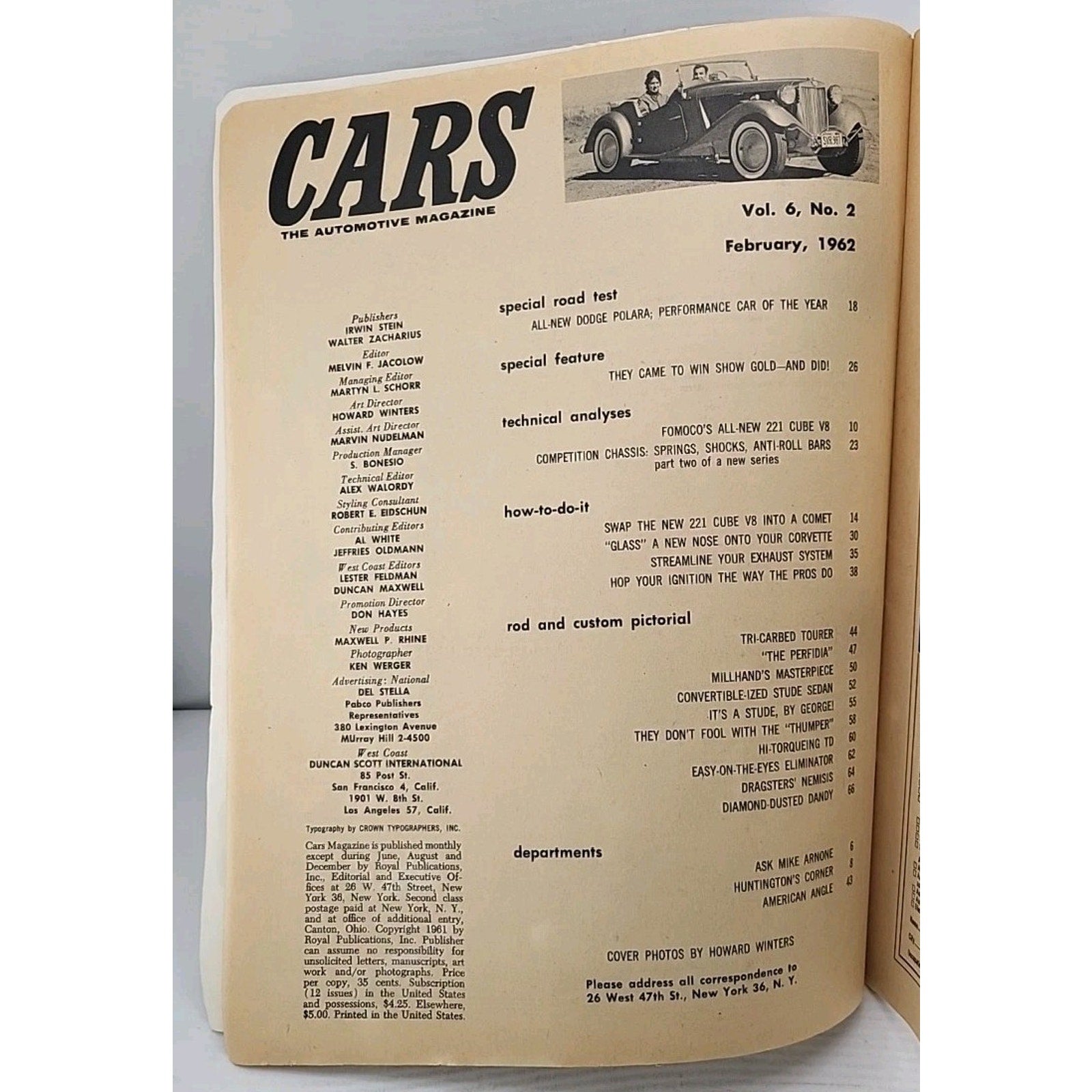 Cars The Automotive Magazine February 1962 – High Styled Studes / Eye Catching S