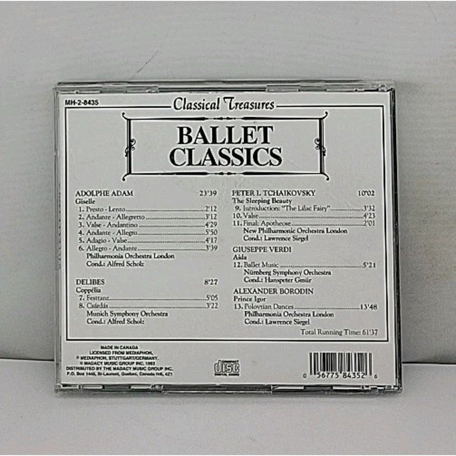 Classical Treasures Ballet Classics CD Tchaikovsky Sleeping Beauty Verdi
