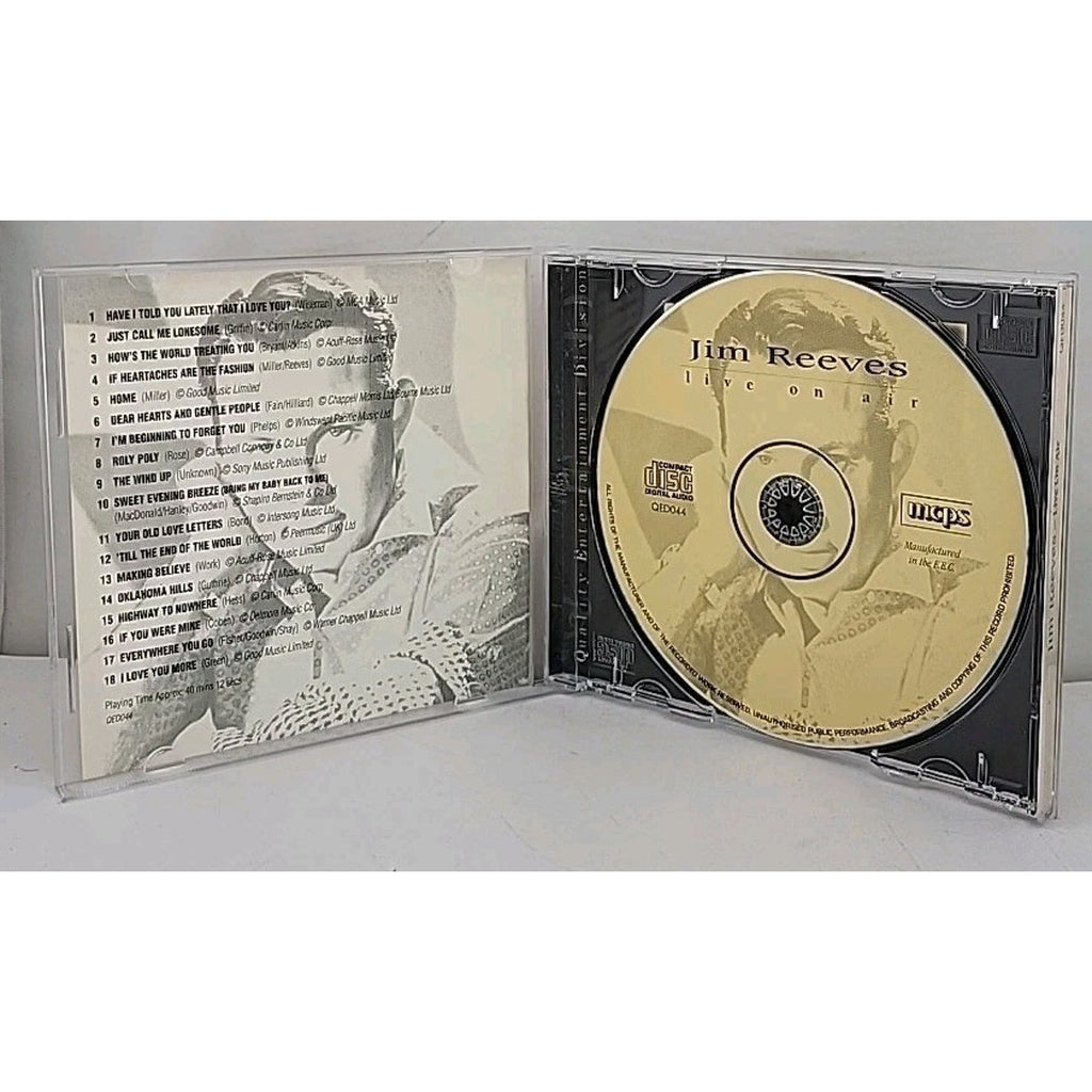 Jim Reeves CD Live On Air Historic Radio Broadcast Country Album 18 Tracks Music