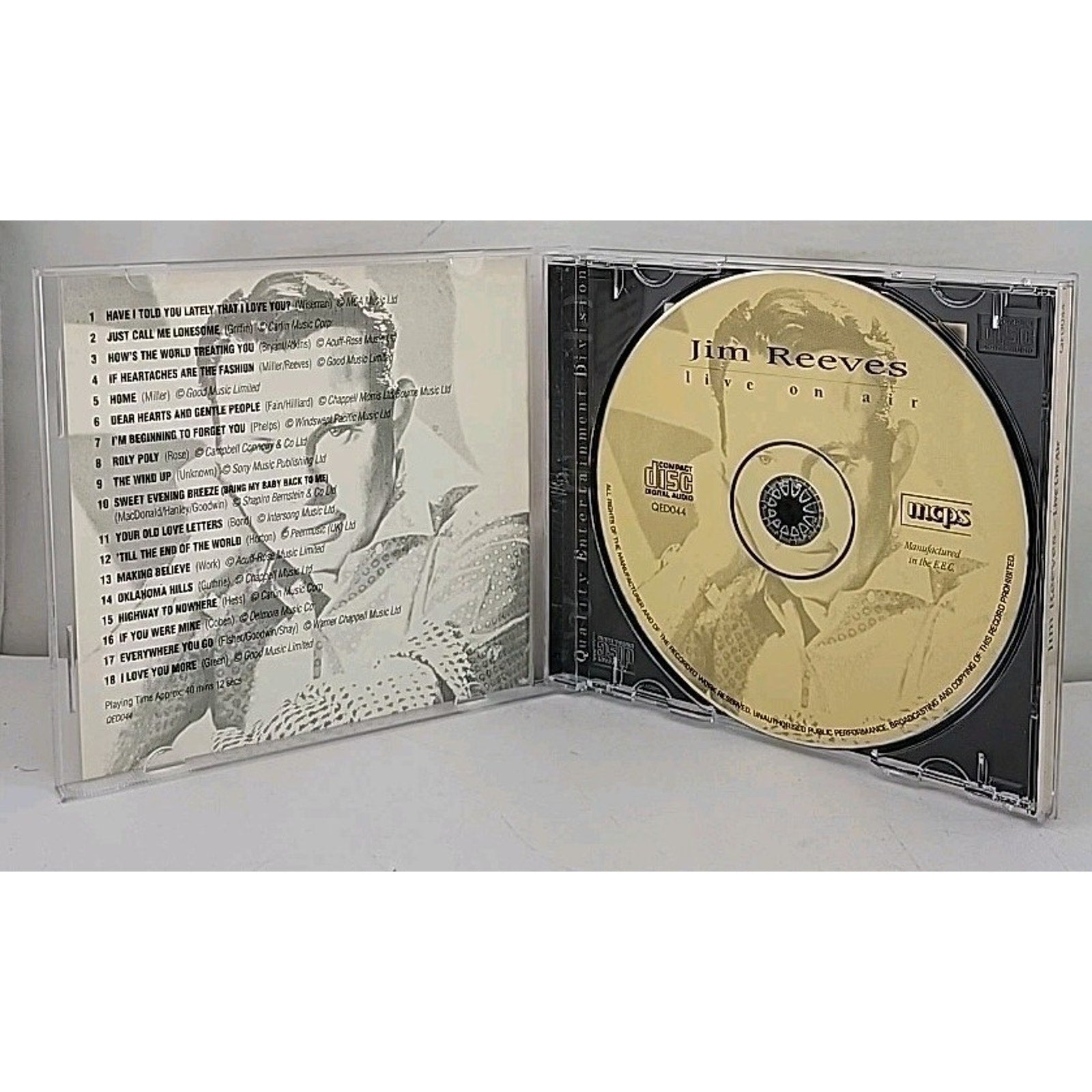 Jim Reeves CD Live On Air Historic Radio Broadcast Country Album 18 Tracks Music