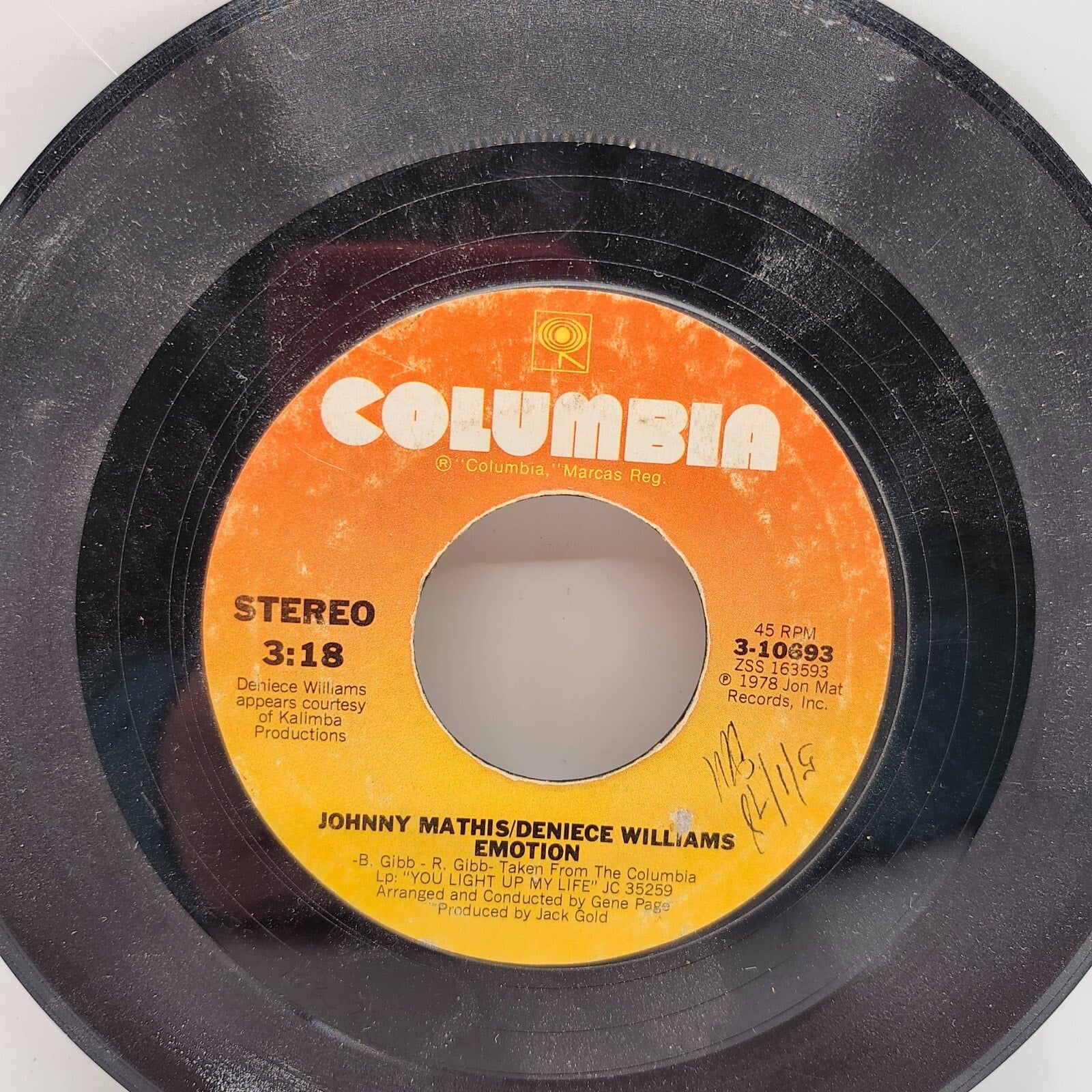 Too Much, Too Little, Too Late / Emotion by Johnny Mathis (Record) - 3-10693