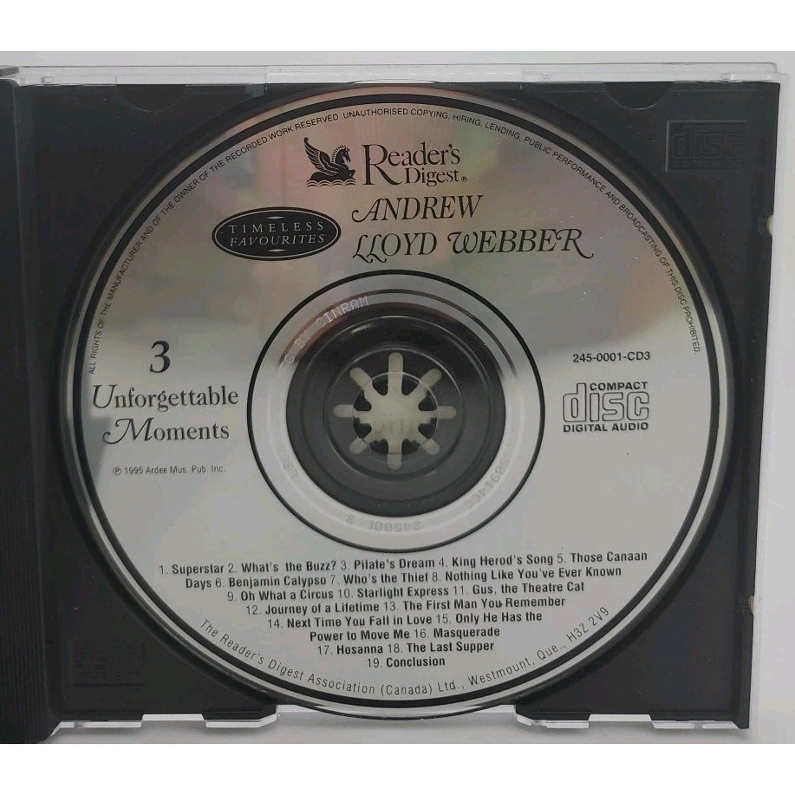 Andrew Lloyd Webber Timeless Favorites Reader's Digest 3-CD