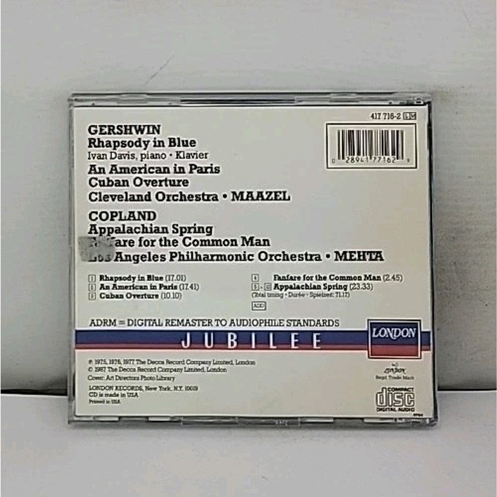 Gershwin: Rhapsody In Blue/Copland: Appalachian Spring CD