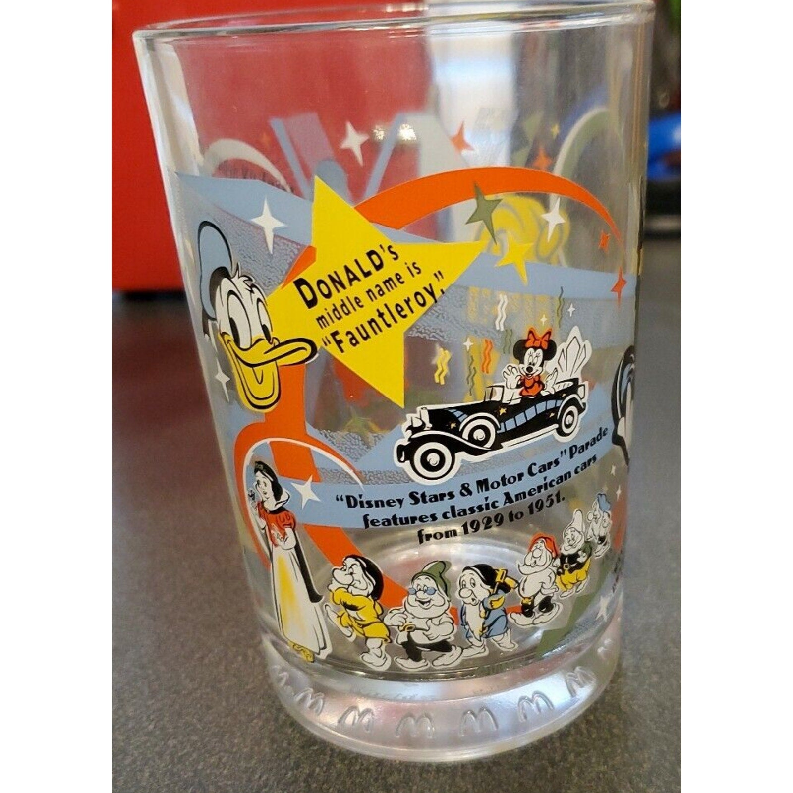McDonald's Disney Drinking Glass Cup Tumbler 100 Years Of Magic Mickey Goofy