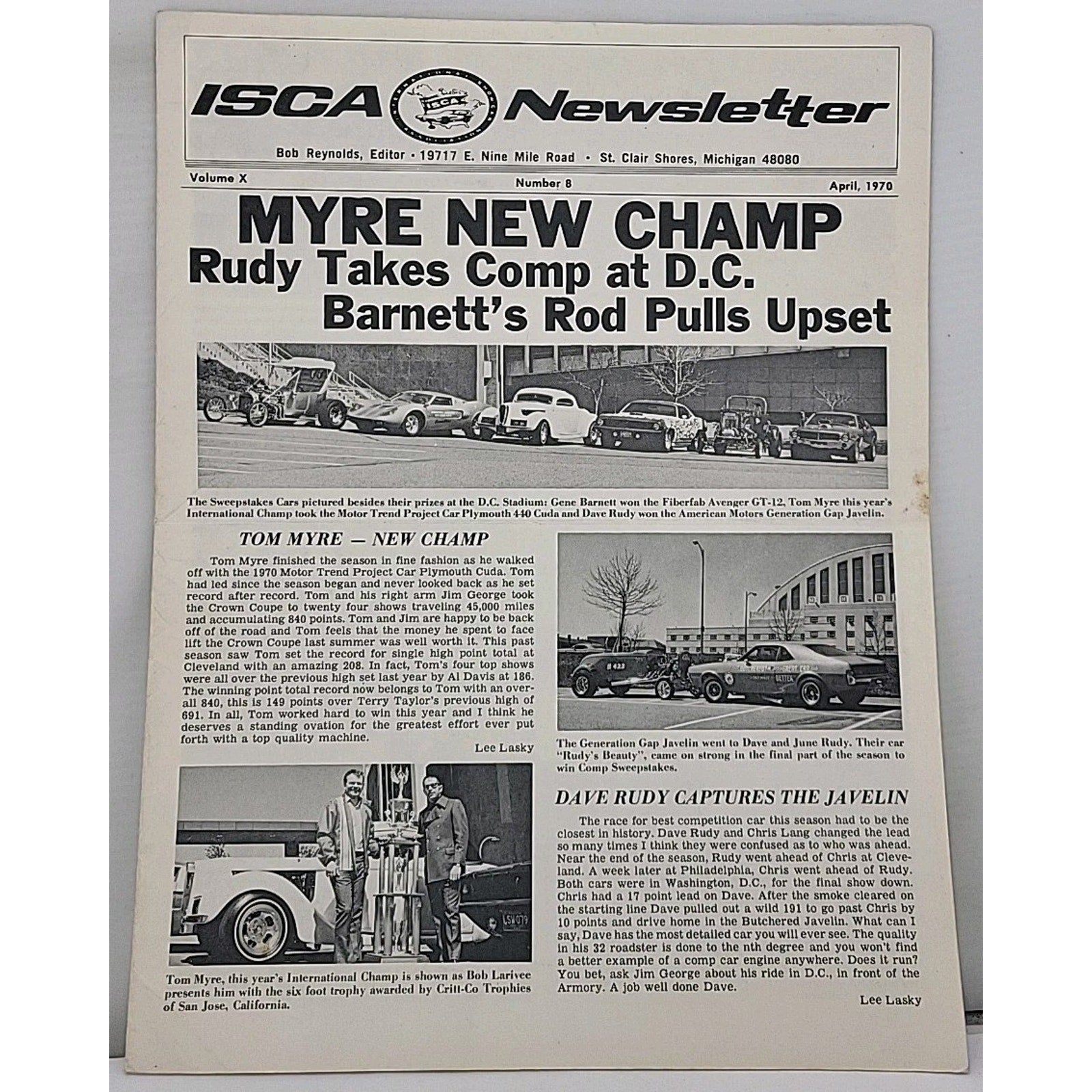 ISCA Newsletter April 1970 Volume X Number 8