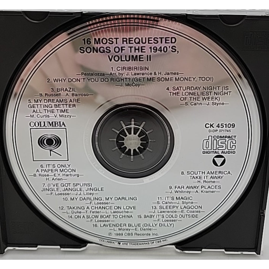 Vol. 2-1940's 16 Most Requested Songs by Various (CD, 1989)