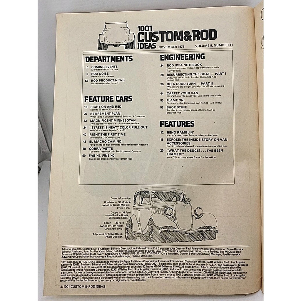 1001 Custom And Rod Ideas Magazine - November 1975 - Volume 9 Number 11