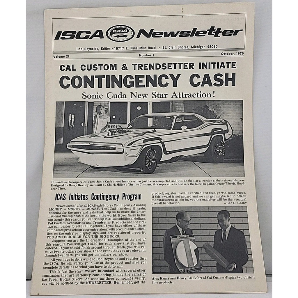 ISCA Newsletter October 1970 Volume XI Number 1