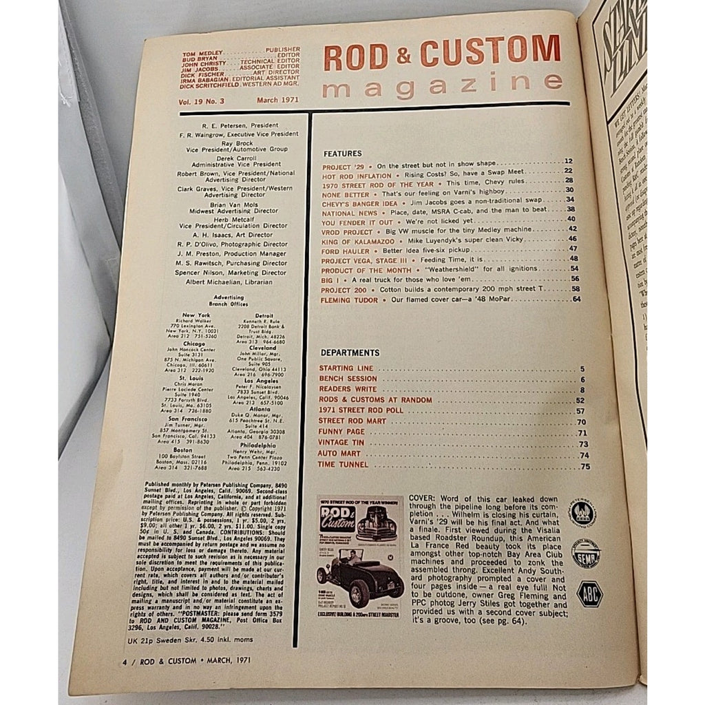 Rod & Custom Magazine - March 1971 - Vol. 19 No. 3