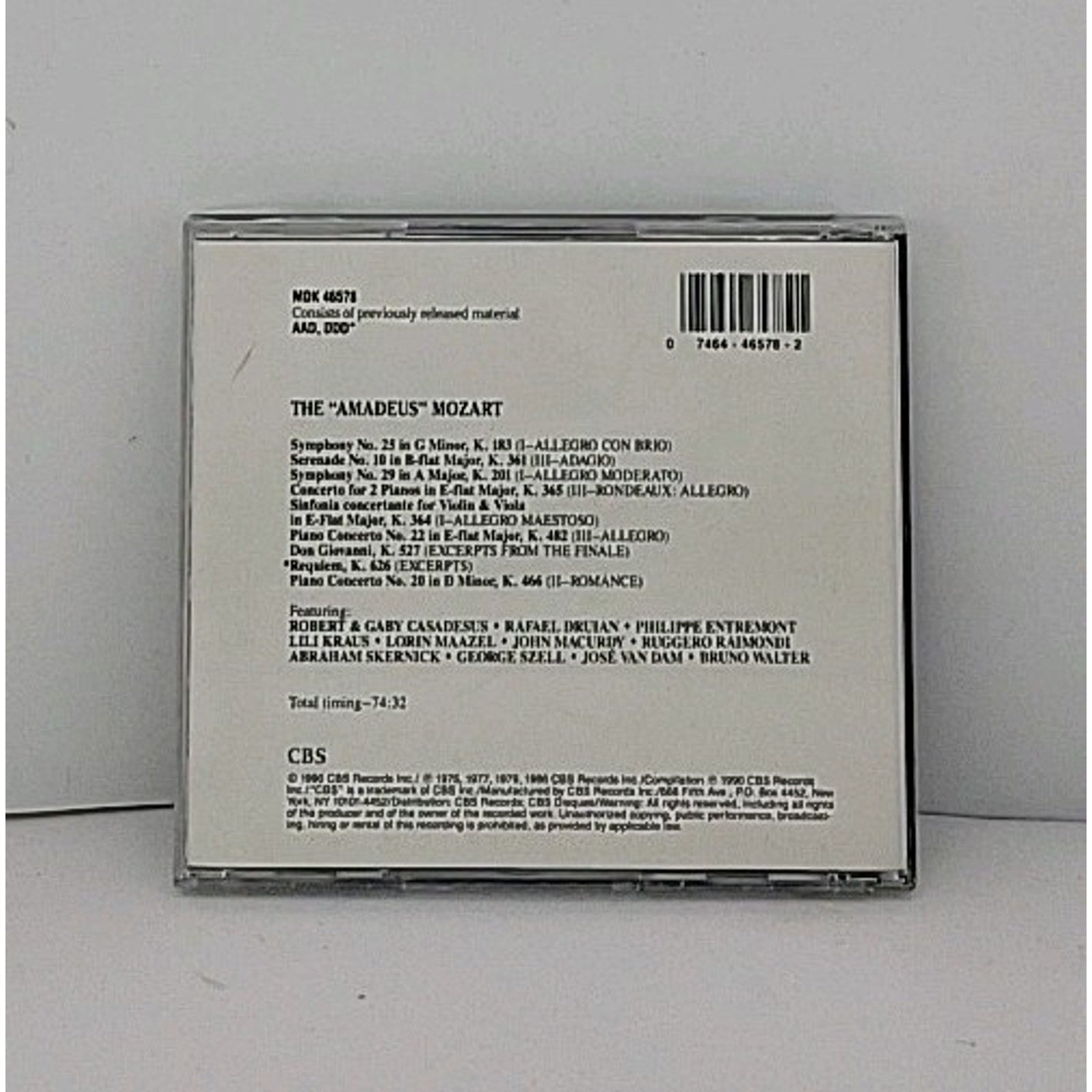 Amadeus Mozart by W.A. Mozart (CD, 1991)