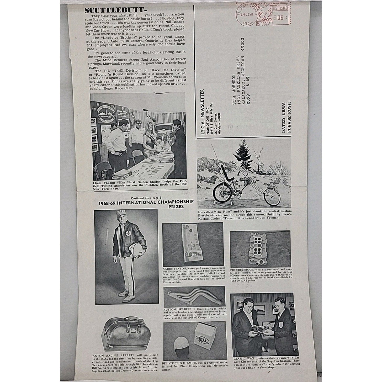 ISCA Newsletter April 1969 Volume IX Number 7