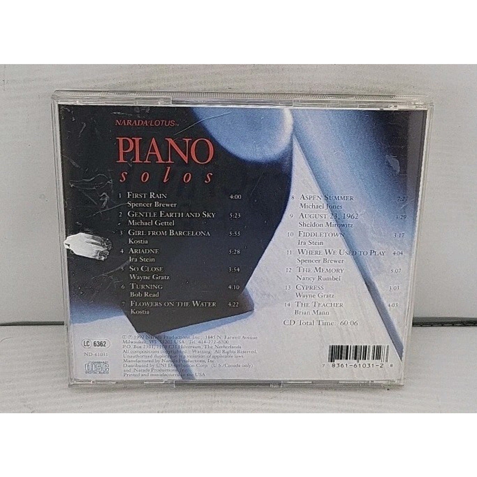 Piano Solos: Ten Narada Artists - Audio CD By Jones