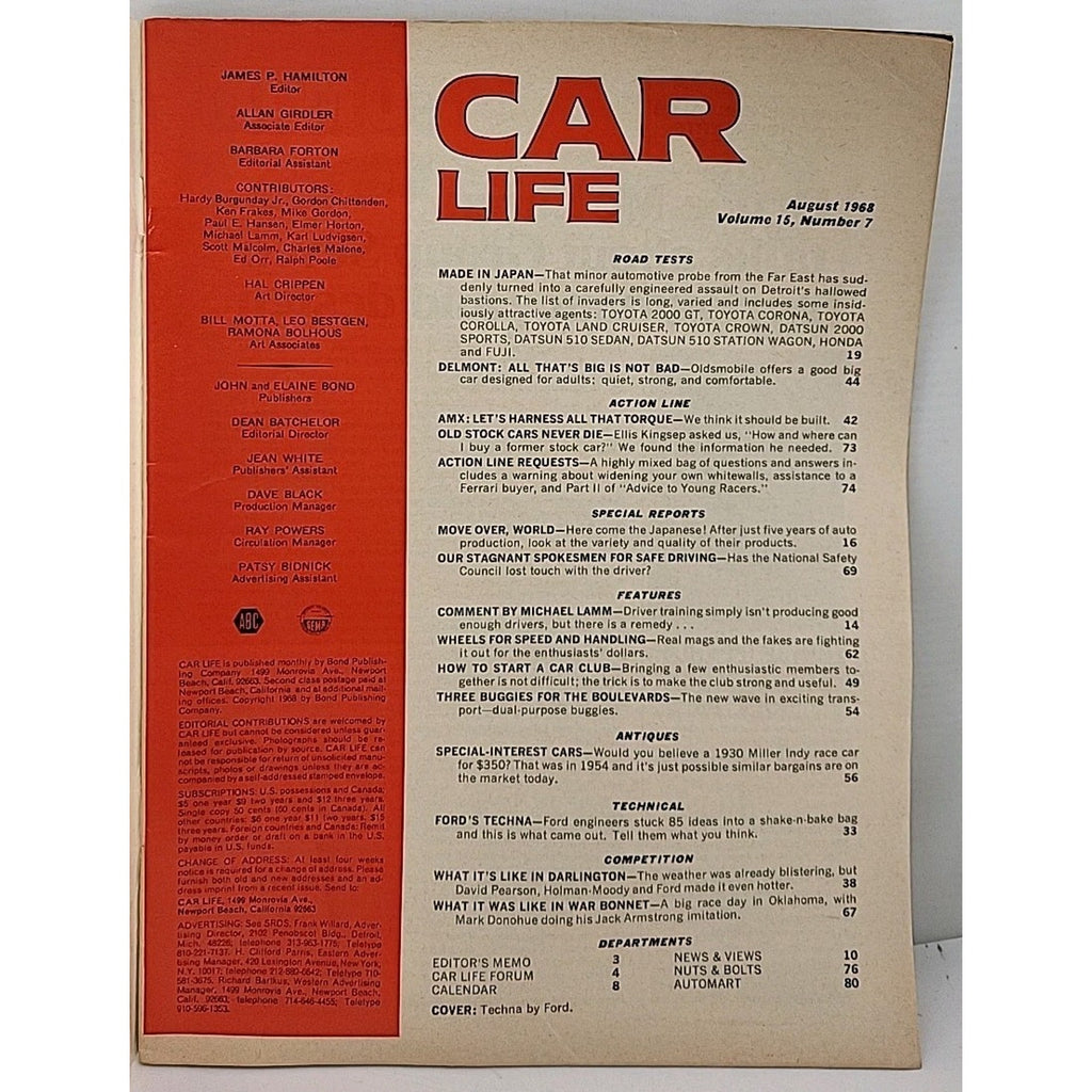 Car Life Magazine - August 1968 - Volume 15 Number 7