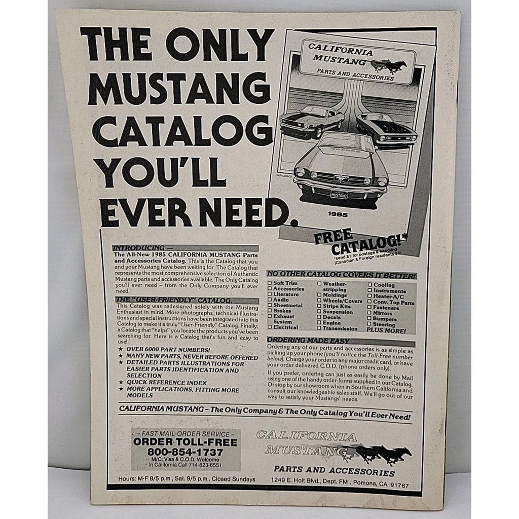 Fabulous Mustangs And Exotic Fords Magazine November 1985 Volume 5 No. 6