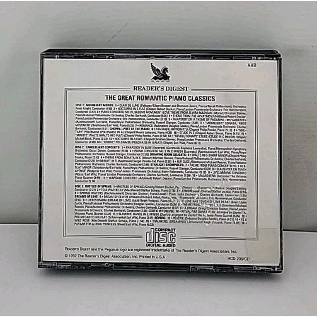 Reader's Digest: The Great Romantic Piano Classics 3 CD Set with Booklet