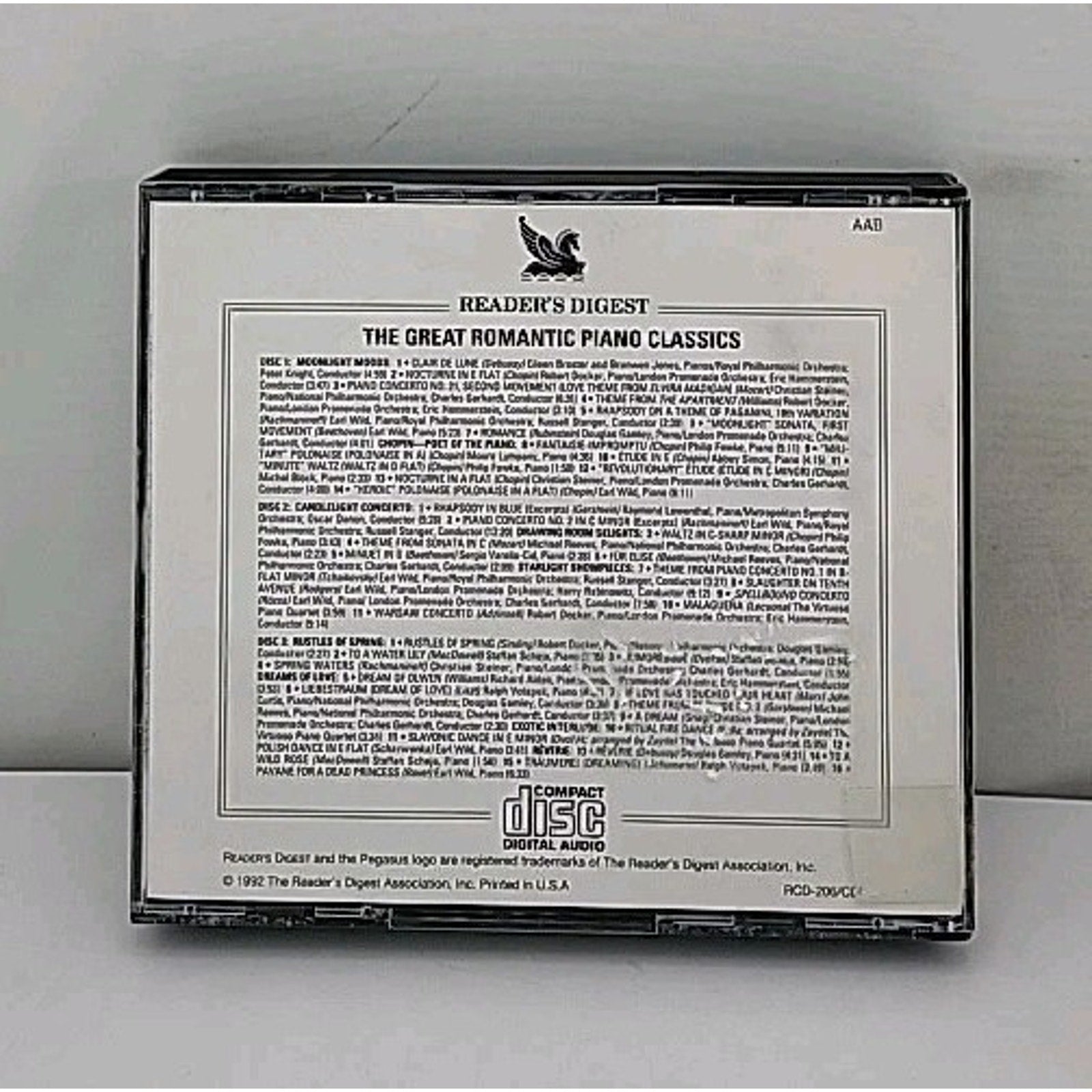 Reader's Digest: The Great Romantic Piano Classics 3 CD Set with Booklet