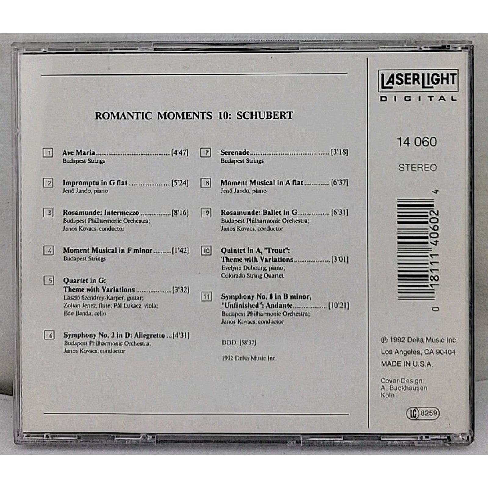 Vol. 10-Schubert by Schubert / Janso / Kovacs / Budapest Philharmonic (CD, 1993)