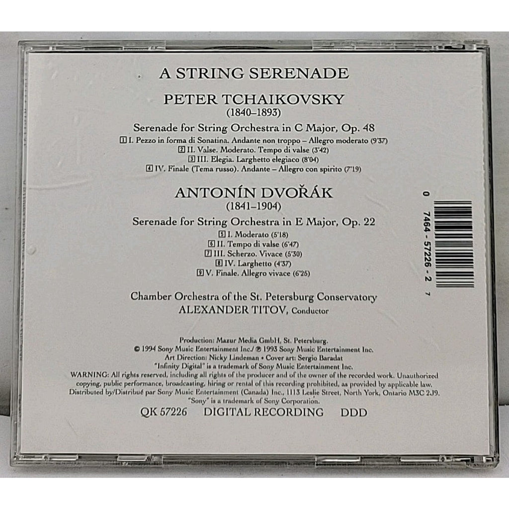 String Serenade by Tchaikovsky / Dvorak (CD, 1994)