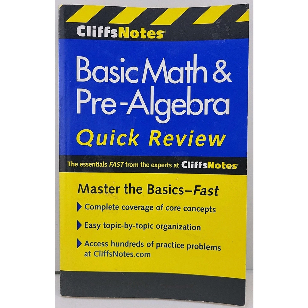 CliffsNotes Basic Math and Pre-Algebra Quick Review by Jerry Bobrow (2011, Trade