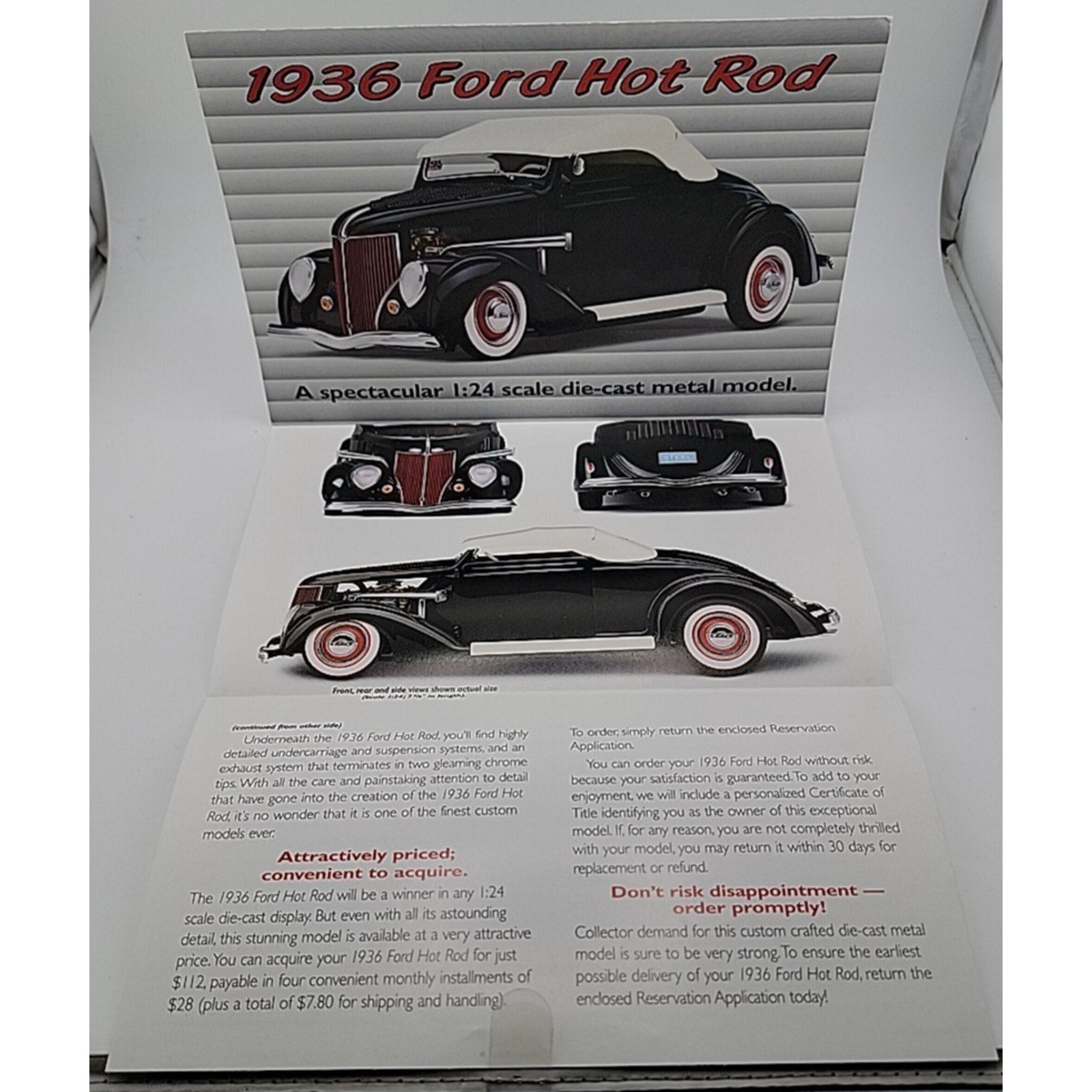 The Danbury Mint 1936 Ford Deluxe Cabriolet 1:24 Brochure