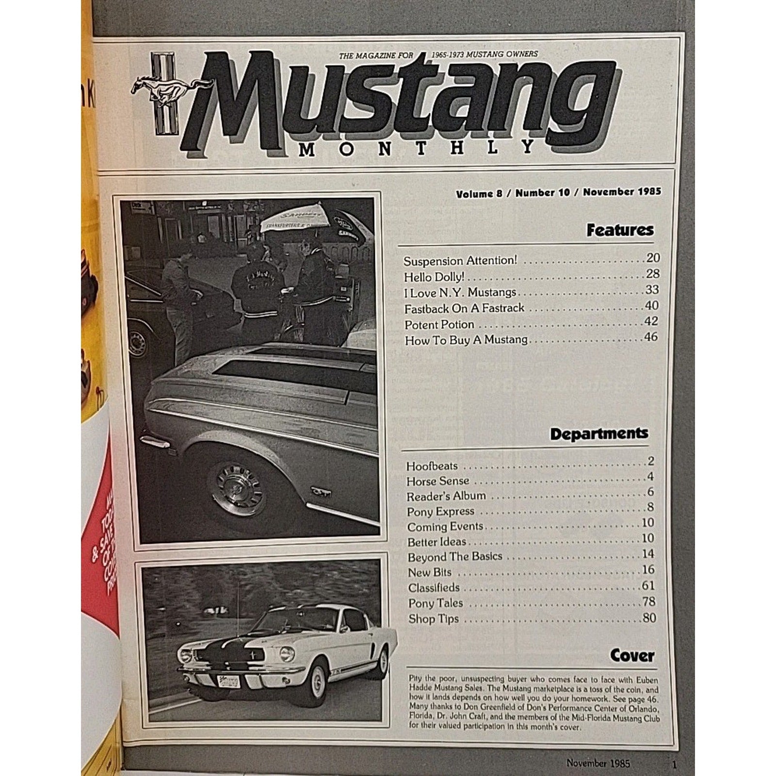 Mustang Monthly Magazine - November 1985 - Volume 8 Number 10