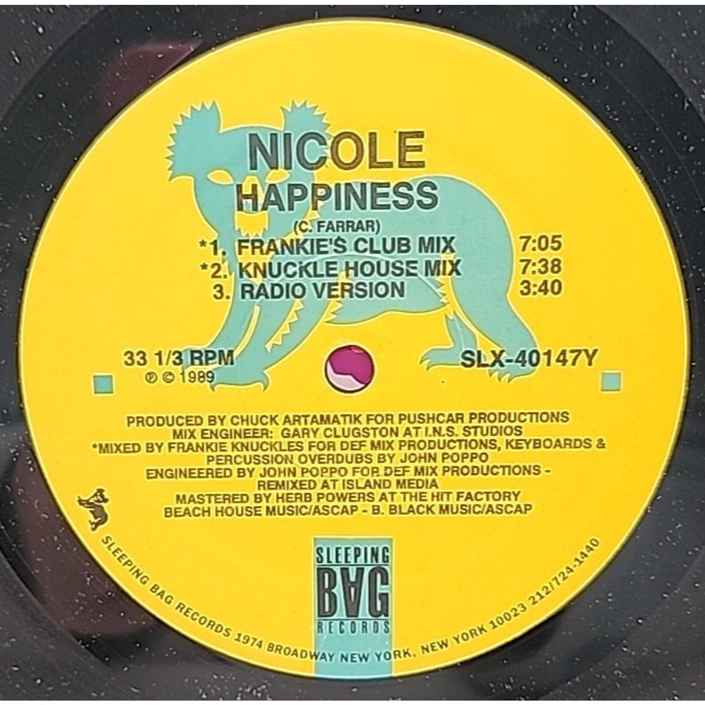 Nicole - Happiness - 1989 - Sleeping Bag - SLX-40147 (Record)