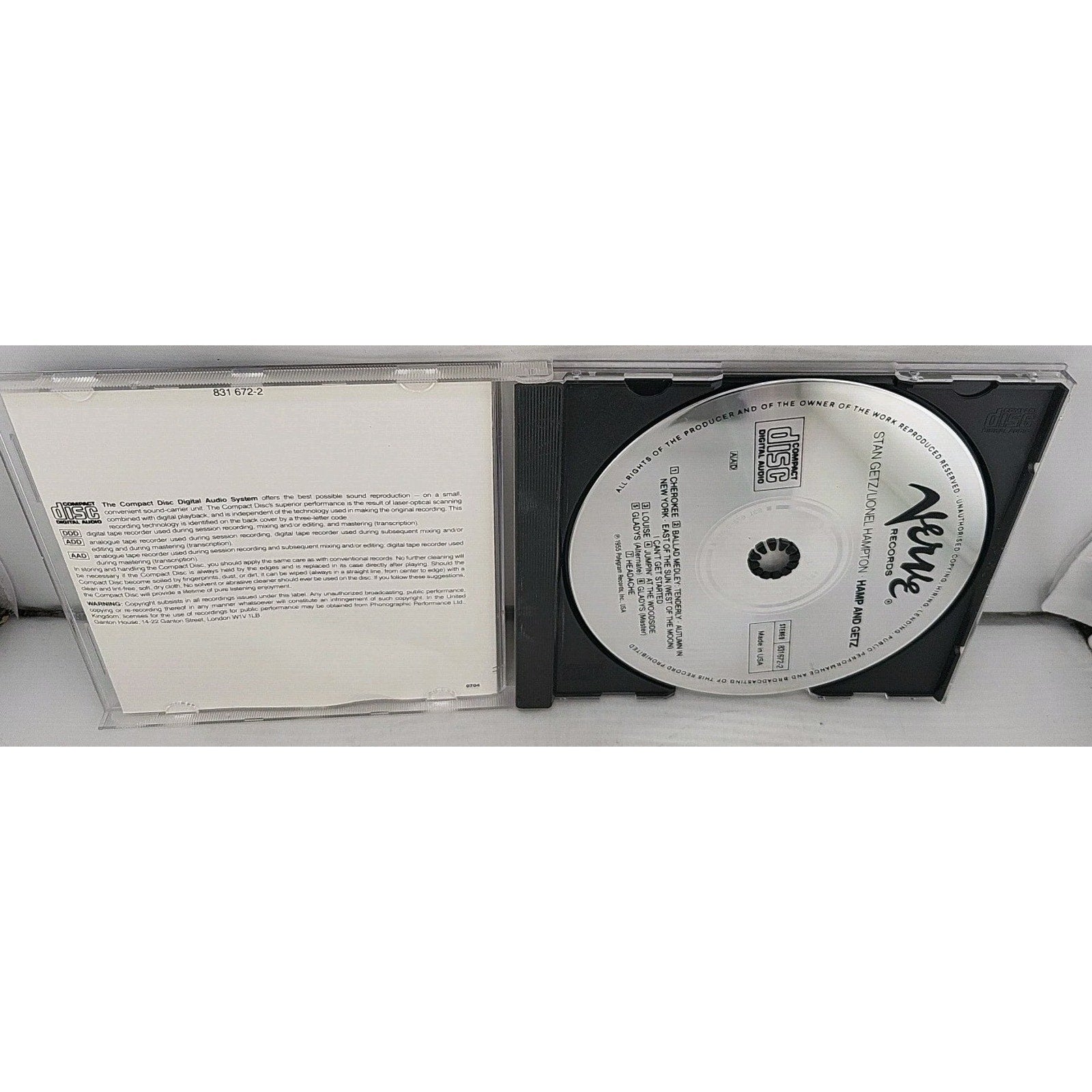 Hampton & Getz by Stan Getz (CD, 1990)