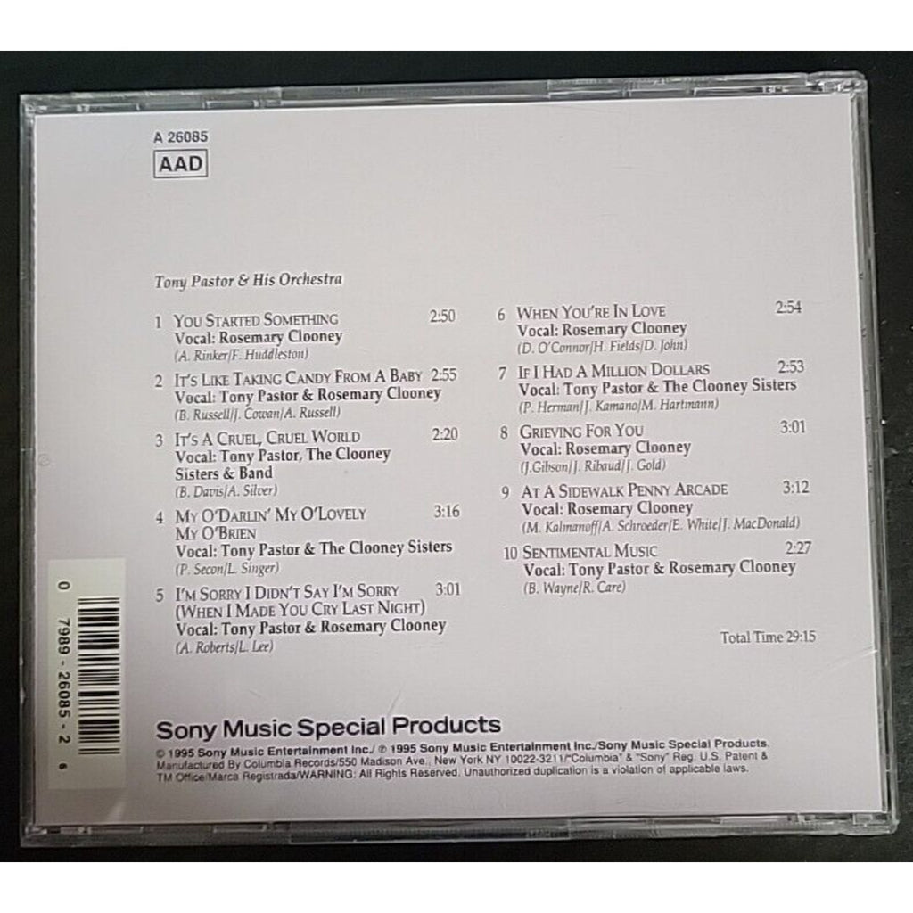 Rosemary Clooney & Tony Pastor- You Started Something (CD, 1995, Sony)