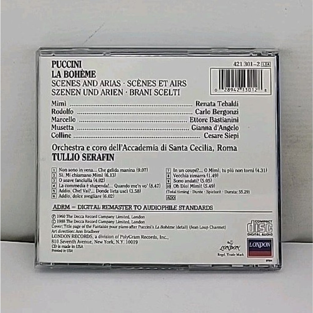 Giacomo Puccini - La Boheme- Scenes and Arias (CD, 1988)