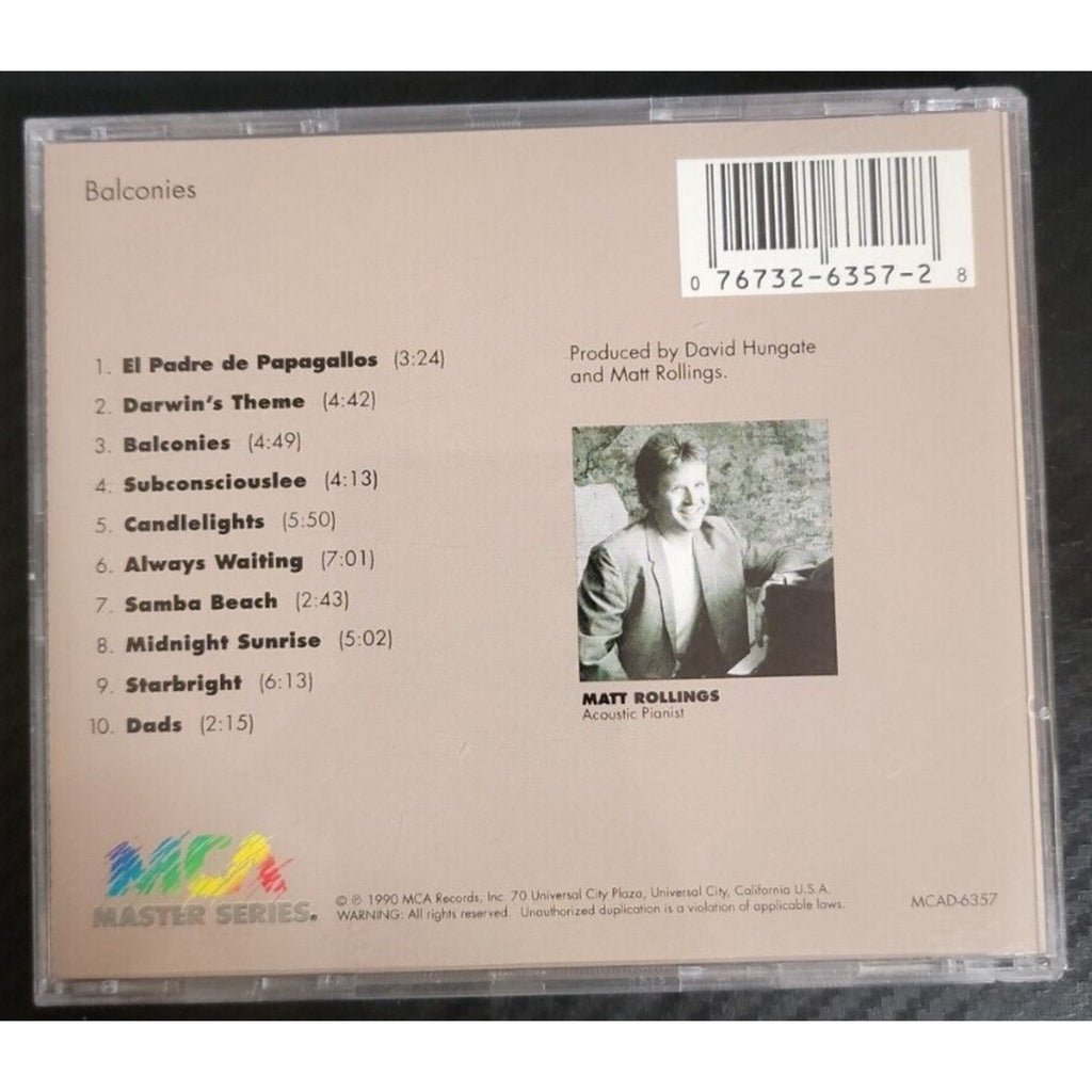 Balconies by Matt Rollings (CD, Jan-1990, MCA)
