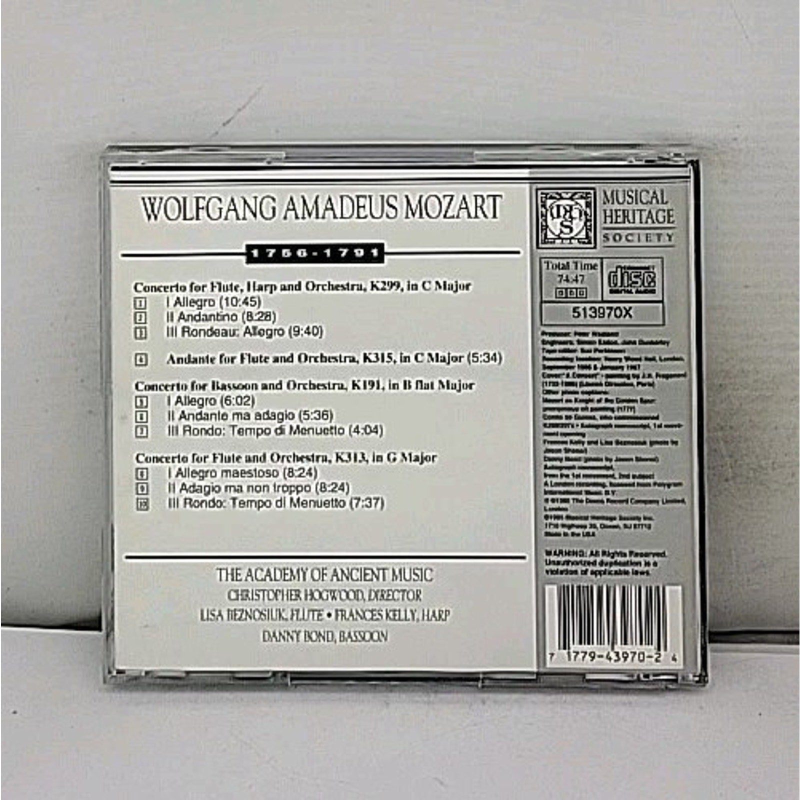 Mozart: Flute & Harp Concerto, Flute Concerto No. 1, Andante In C & Other (CD)