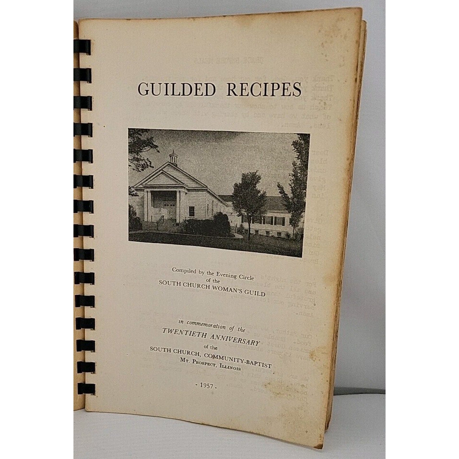 Guilded Recipes Book South Church Woman's Guild 1957