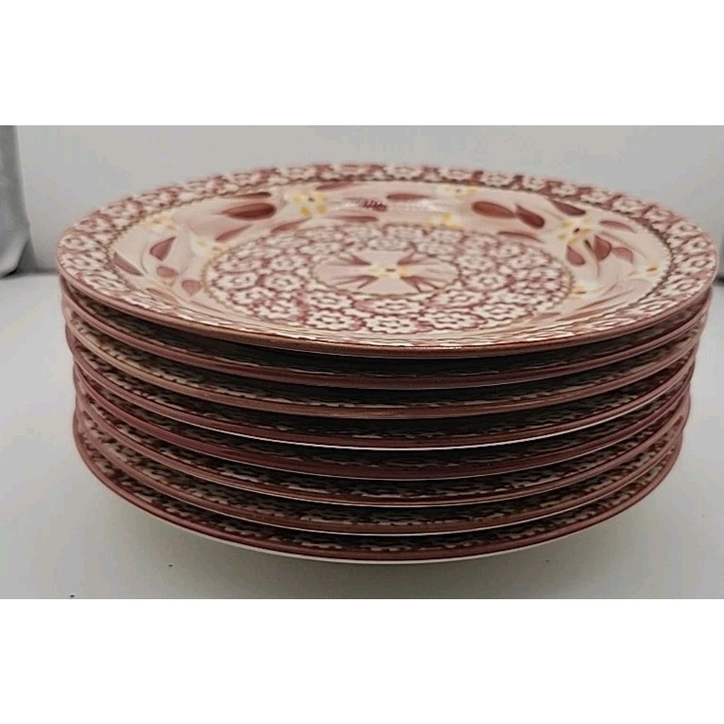 Set of 6 Temptations Ovenware by Tara Old World Cranberry Red 8” Salad Plates