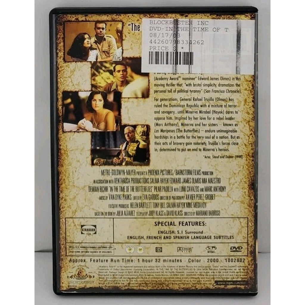 In the Time of the Butterflies (DVD, 2002)