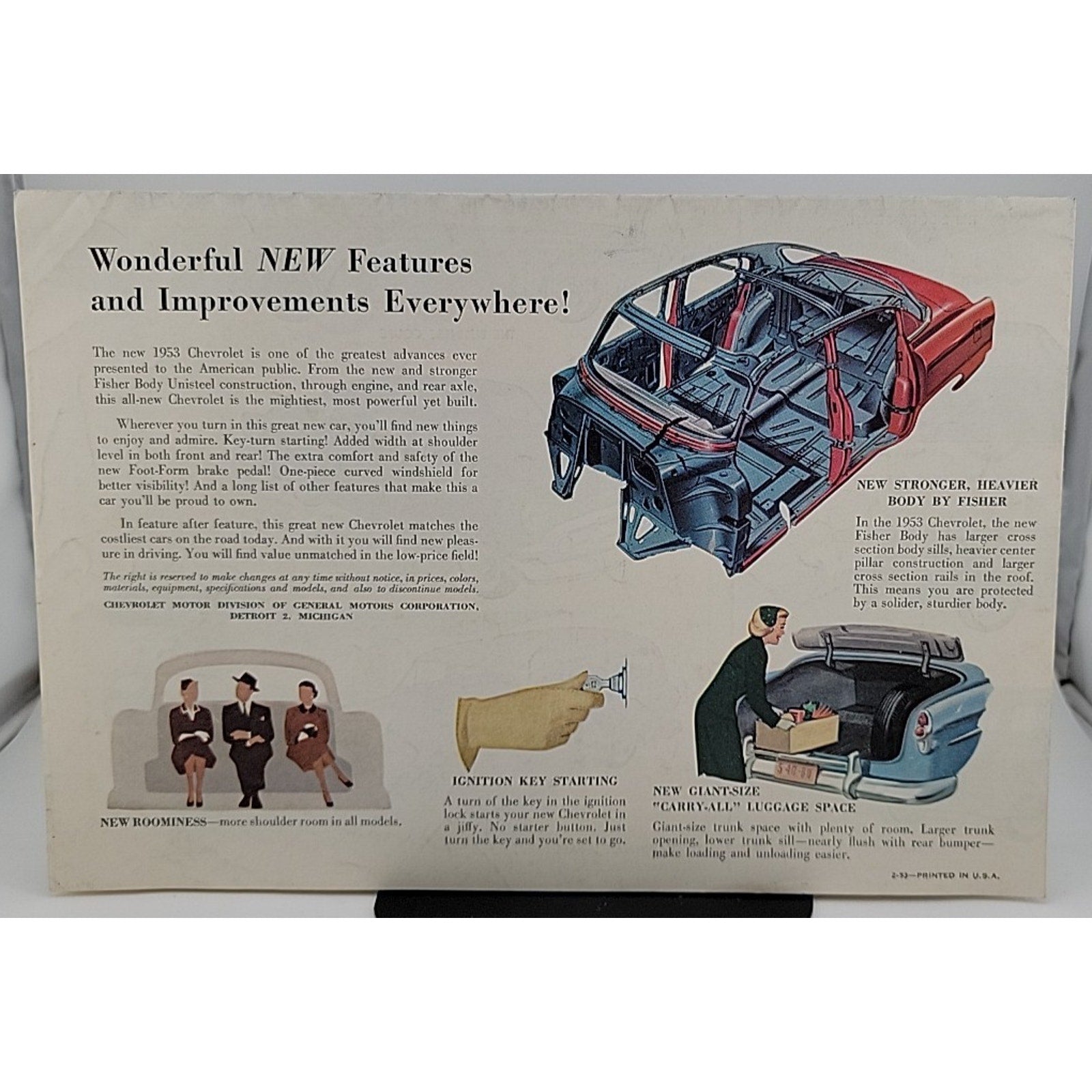 1953 Chevrolet Sales Promotional Brochure Poster
