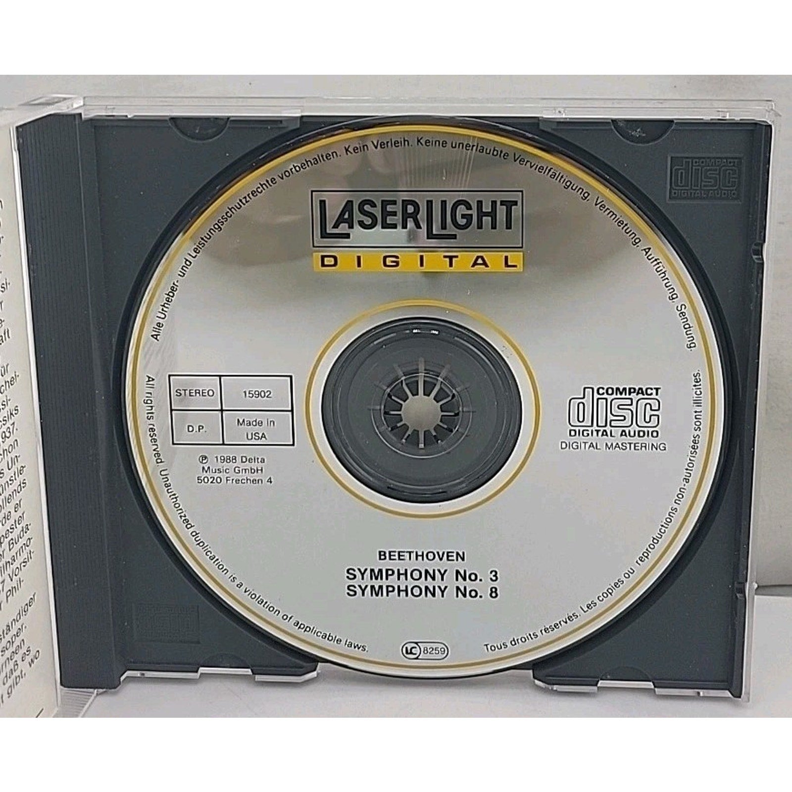 Sym 3/8 by Ludwig van Beethoven (CD, 1990)