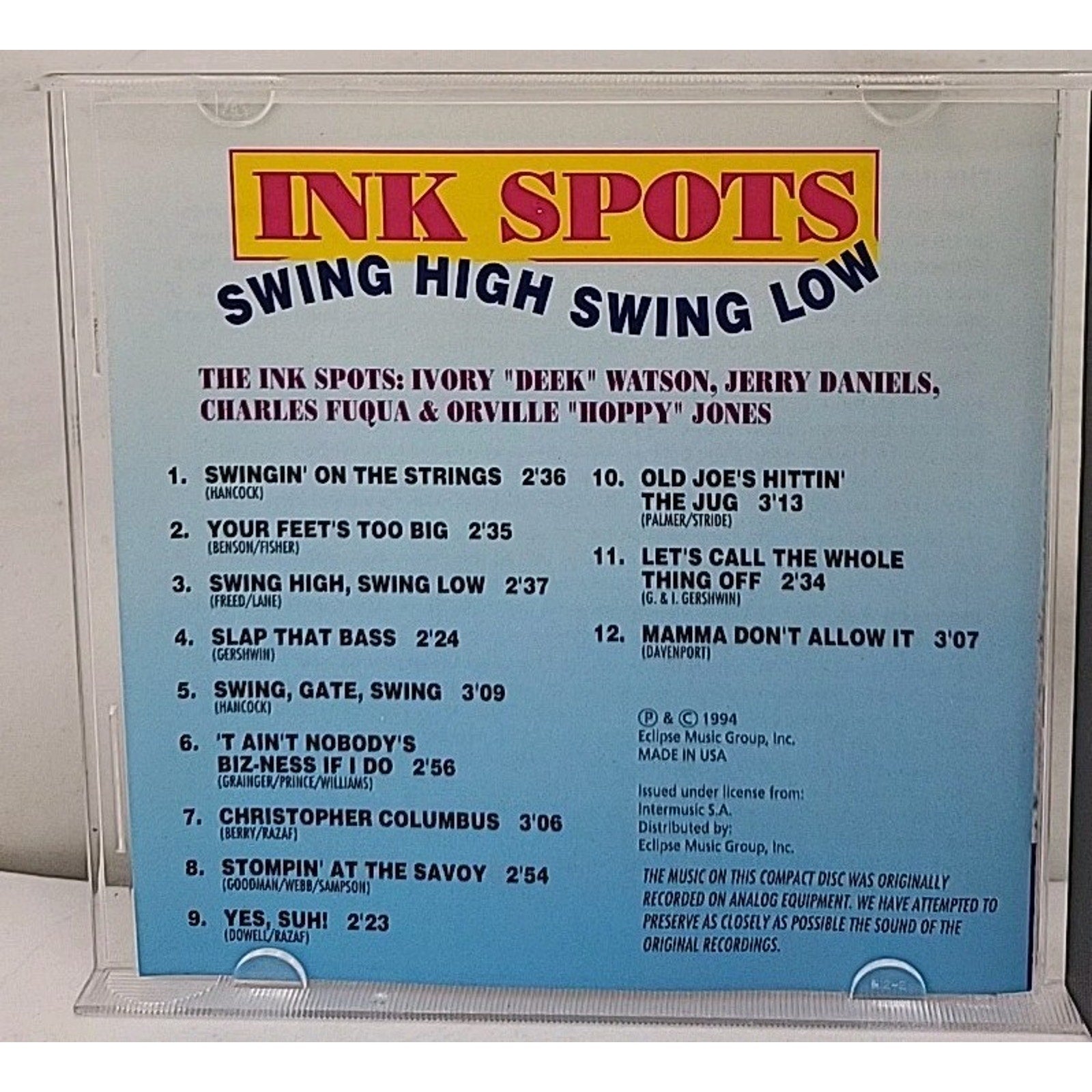 Swing High Swing Low by The Ink Spots (CD)