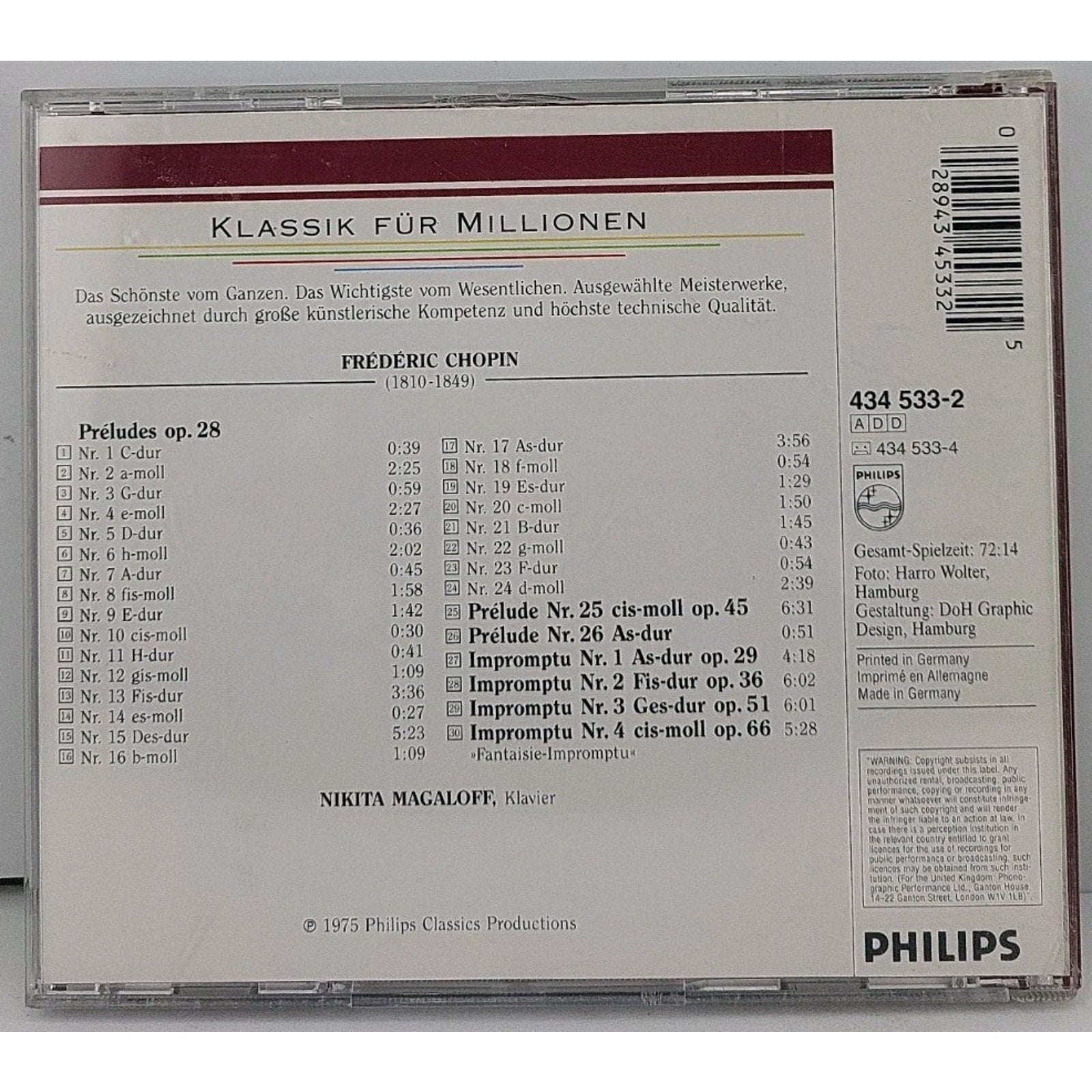 Chopin - CD - Preludes, op. 28/Nr. 25, op. 45/Nr. 26/Impromptus Nr. 1-4, opp....