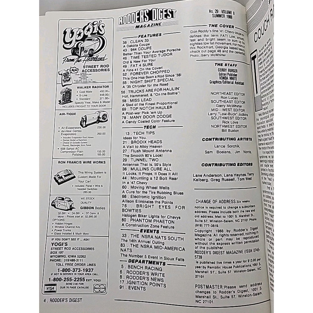 Rodder's Digest Magazine Summer 1988 Volume 8 No. 29