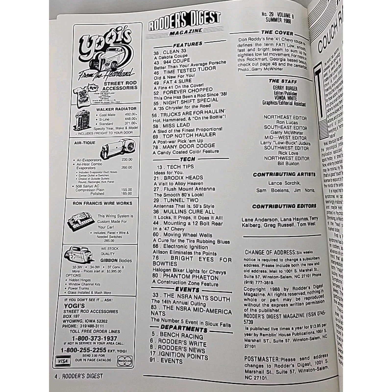 Rodder's Digest Magazine Summer 1988 Volume 8 No. 29