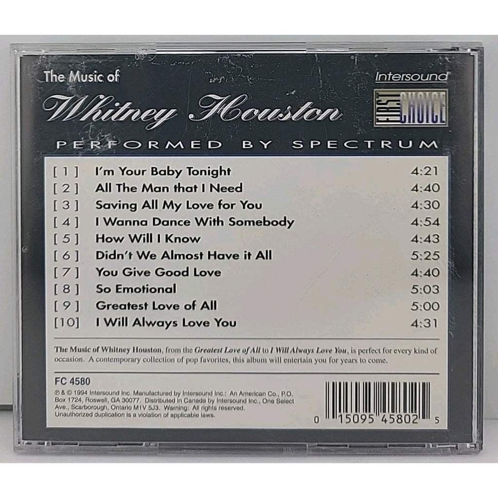 Music of Whitney Houston by Spectrum (CD, 1995)