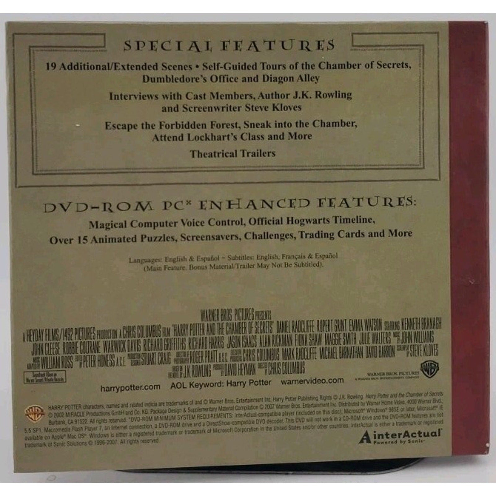 Harry Potter And The Chamber Of Secrets Year Two Enhanced Edition DVD