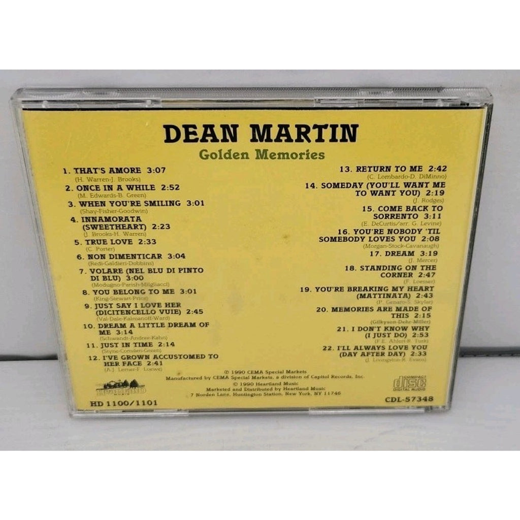 Dean Martin - Golden Memories CD 1990 Heartland Music Classic Pop