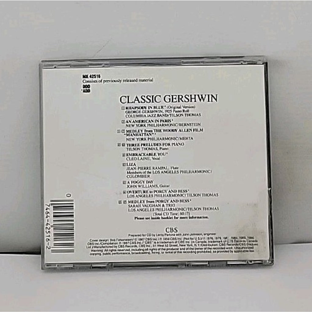 Rhaps Blue/Amer Paris/Porgy & by George Gershwin (CD, 1990)